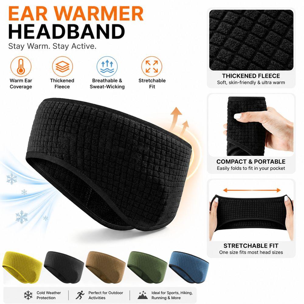 Thickened Ear Warmer Headband Polyester Sports Headband New Thermal Headband Running