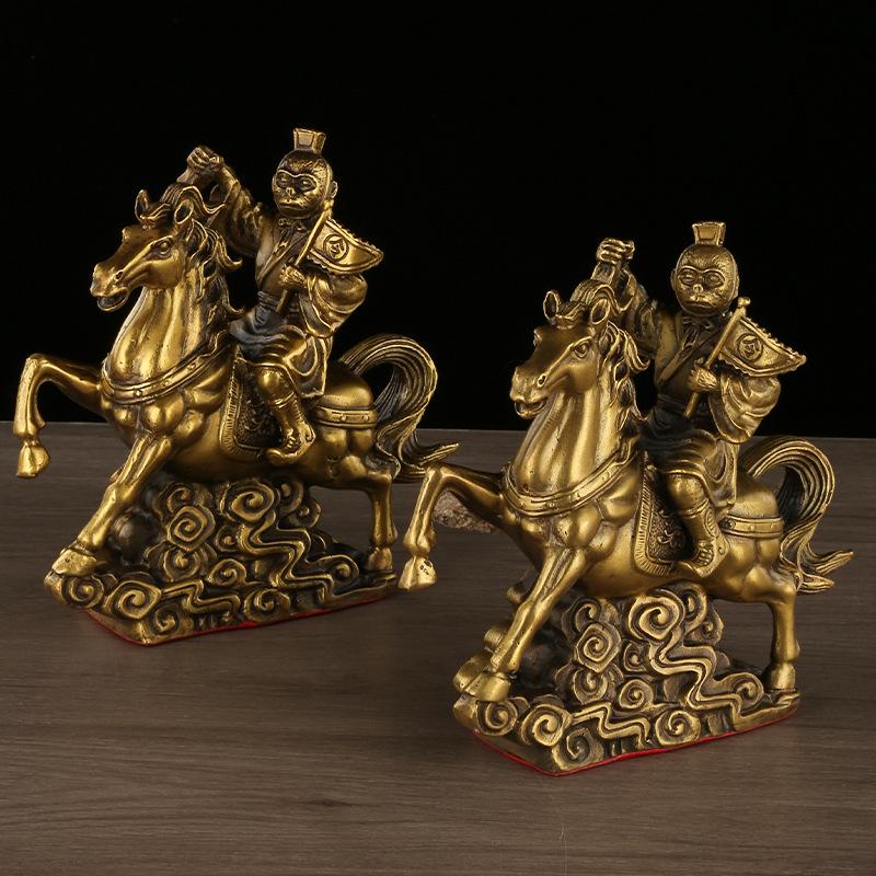 Brass Order Bearer Horse Mounted Promotion Bronze Craft Ornament Home Decor Gift Wholesale