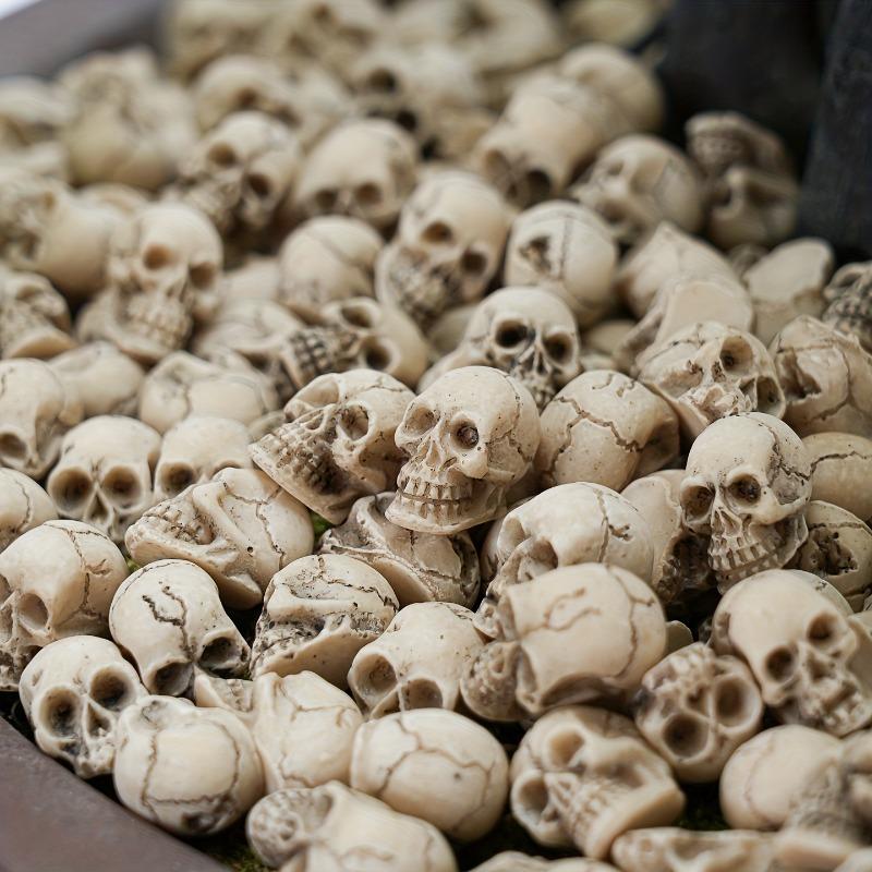100/200pcs Small Skull Planter Garden Decor Aquarium Decoration Realistic Fish Tank Skeleton Ornament Fish Bowl Bonsai Pot Decor