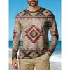 Summer Men's 3D Printed Crew Neck Long Sleeve T-Shirt Fashion Versatile Breathable Trend Casual