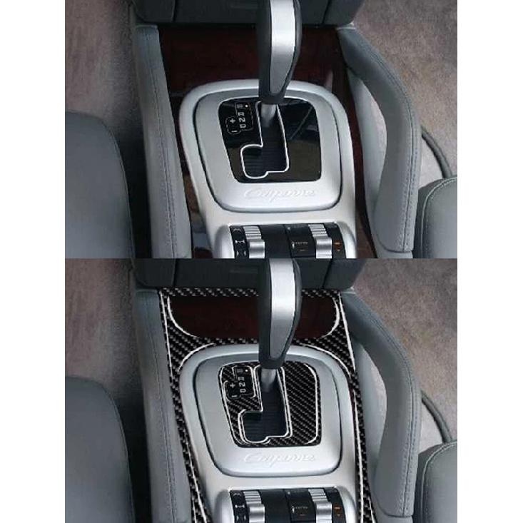 Per Porsche Cayenne 2003 2004 2005 2006 2007 2008 2009 2010 Pannello Adesivo Leva Cambio Console Centrale Morbido in Fibra di Carbonio / PVC