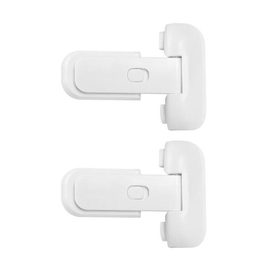 

2 шт. Замок для холодильника для детской безопасности, самоклеящийся, многоцелевой, для ящика, шкафа, духовки, двери холодильника, защелка для защиты от детей, предохранительная пряжка белый