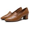 Cowhide Breathable Hole Shoes Women Mid Heeled Sandals Spring Elegant Stylish Shoes Wedding Banquet Trendy Shoes