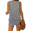 European & American V-neck Swallowtail Sleeveless Solid Color Women's Vest T-Shirt, Casual & Versatile 