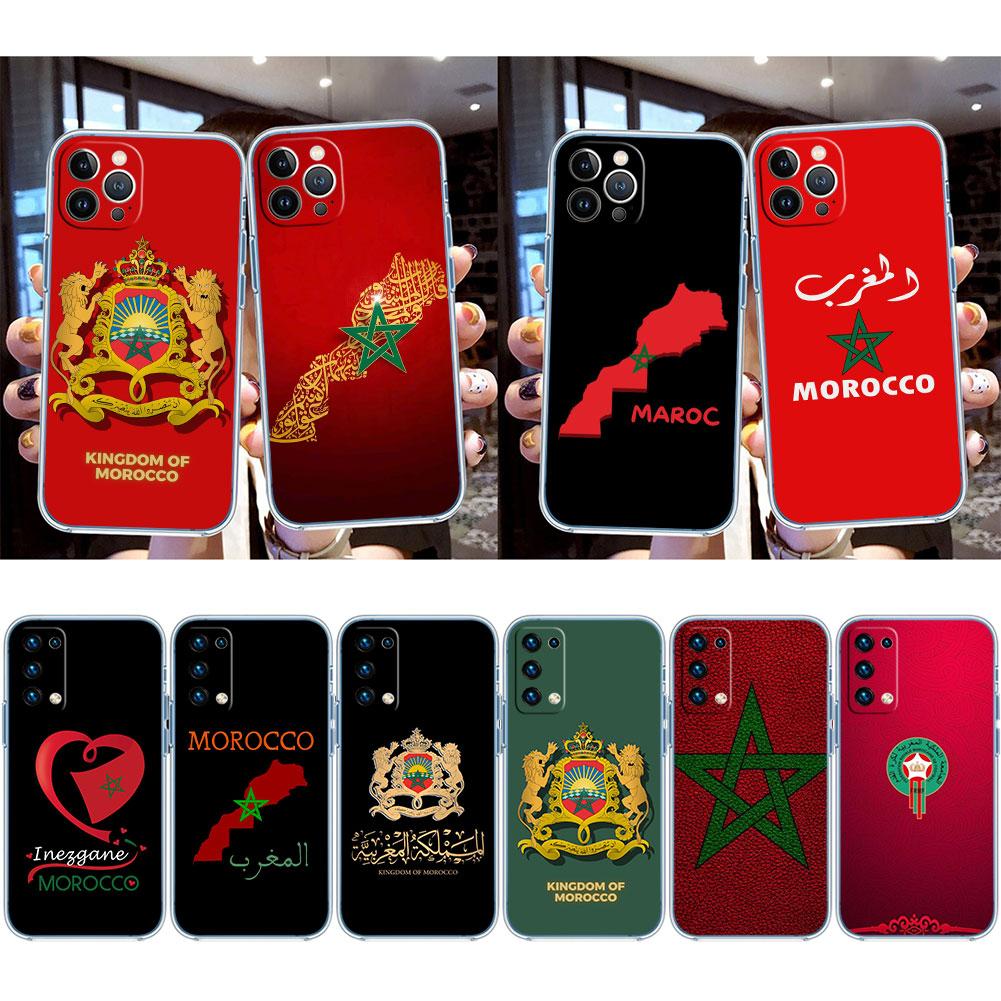 IK48 Morocco Flag Passport Transparent Phone Case for Motorola Moto Edge 20 30 40 50 S30 Fusion Ultra Pro Neo Lite + G200 G23