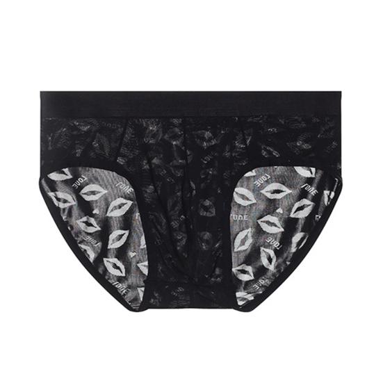 Men Briefs Thin Low Waist Breathable U Convex Solid Color Anti-septic Underwear Elastic