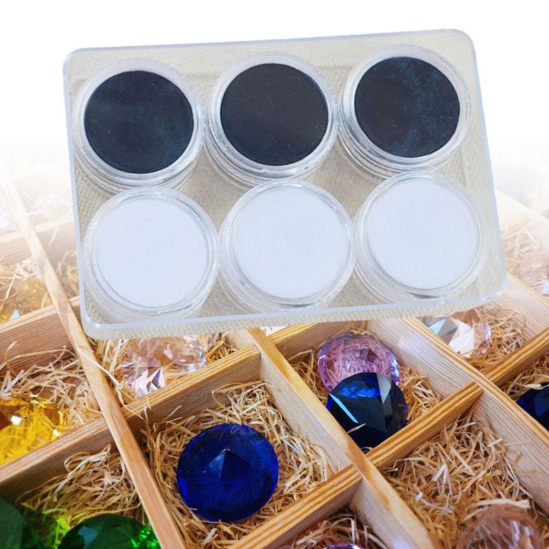 6 Stück Klarer Acryl-Edelsteinbehälter mit Schwammeinlage Klare Schmuck-Vitrine Aufbewahrungsbox