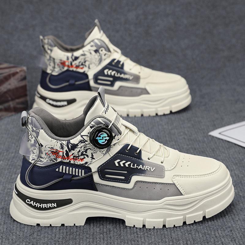 Men'S Shoes Trend Youth Casual Sports Board Shoes Men'S White Tooling Martin Boots
