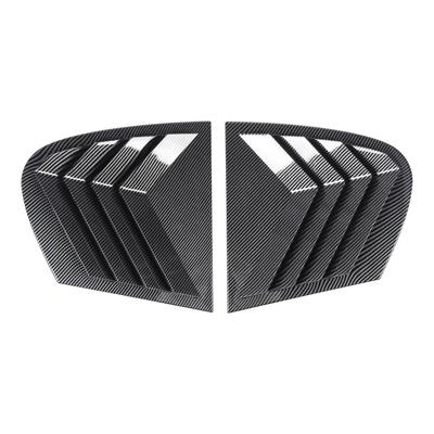 Rear Window Side Shutters Carbon Fiber Pattern Sporty Style Air Vent Louver Scoop Shades Cover Cool