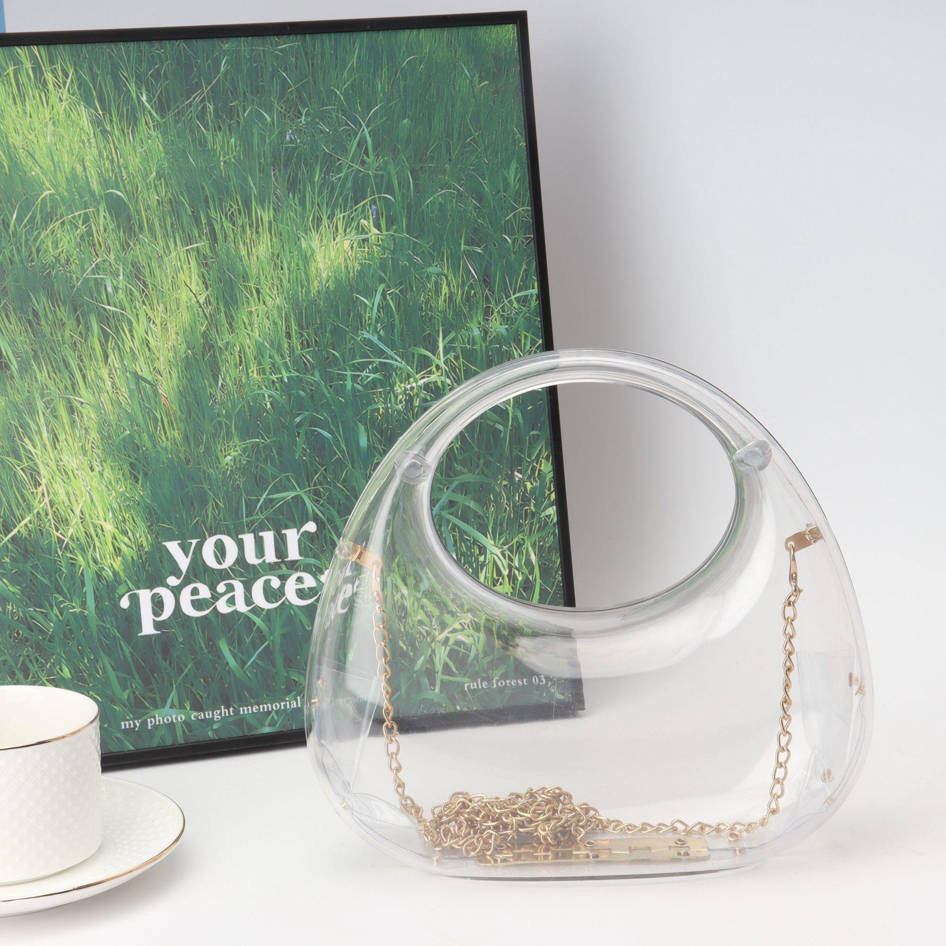 

2024 Стильная универсальная вечерняя сумка-цепочка через плечо и через плечо прозрачный