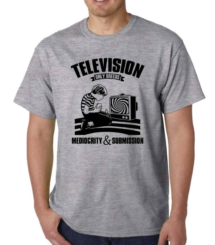 Television Only Breeds Mediocrity Submission TShirt Slogan Quote Funny Banksy S
