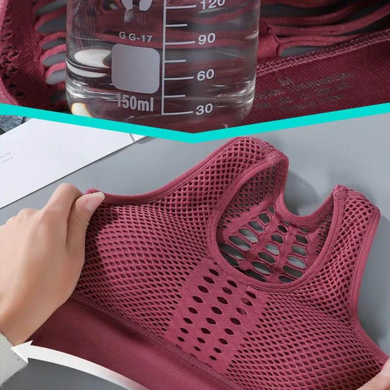 Women's Hollow Beauty Back Sports Underwear Vest Shockproof Gathered Bra Running Yoga Fitness Breathable No Steel Ring Bra