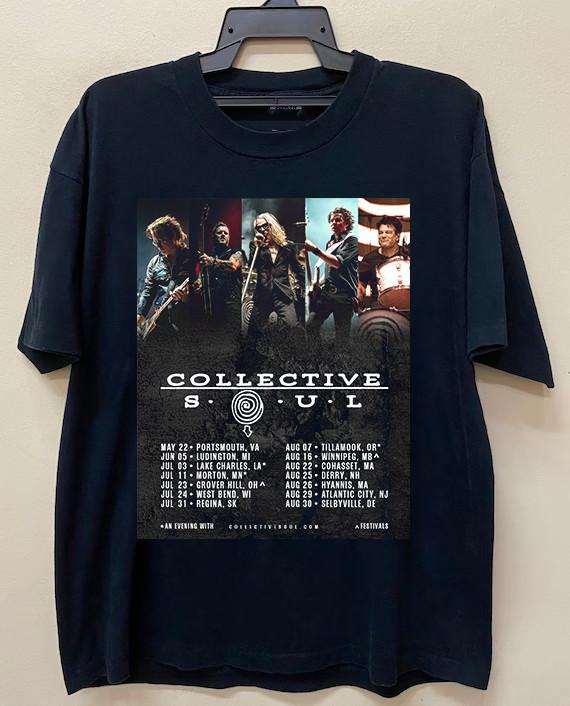 Collective Soul tour 2026 Maglietta Nera in Cotone Taglia S-5XL