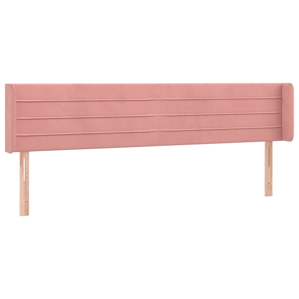 Headboard with Ears Pink 203x16x78 88 Cm Velvet