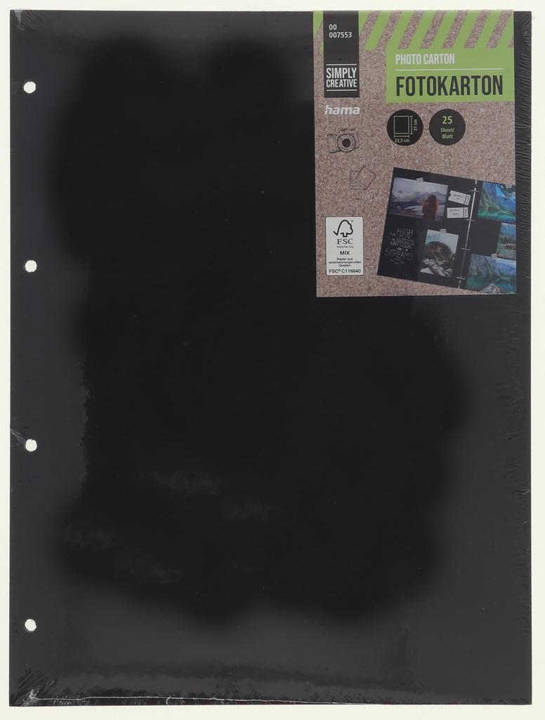 Hama Germany Photo x 31 25 Black Cardboard, 23.3 cm, Punched, Sheets,