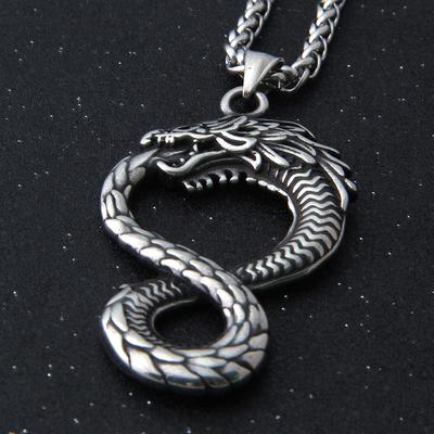 Viking Necklace Vintage 8 Tailed Dragon Pendant Charm Men's Necklace Fashion Hip Hop Punk Accessories Jewelry Gift