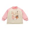 Children's Warm Cotton Cartoon Base Layer Top - Temperature-Sensitive, Half-High Collar Shirt for Baby Girls, Ideal for Autumn/Winter.