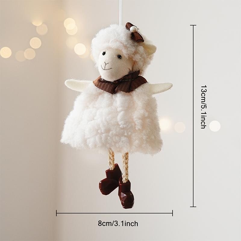 Christmas Coffee Colored Teddy Bear Shaped Pendant Decor Beer Sheep Hanging Christmas Tree Accessories Xmas Navidad Party Gifts