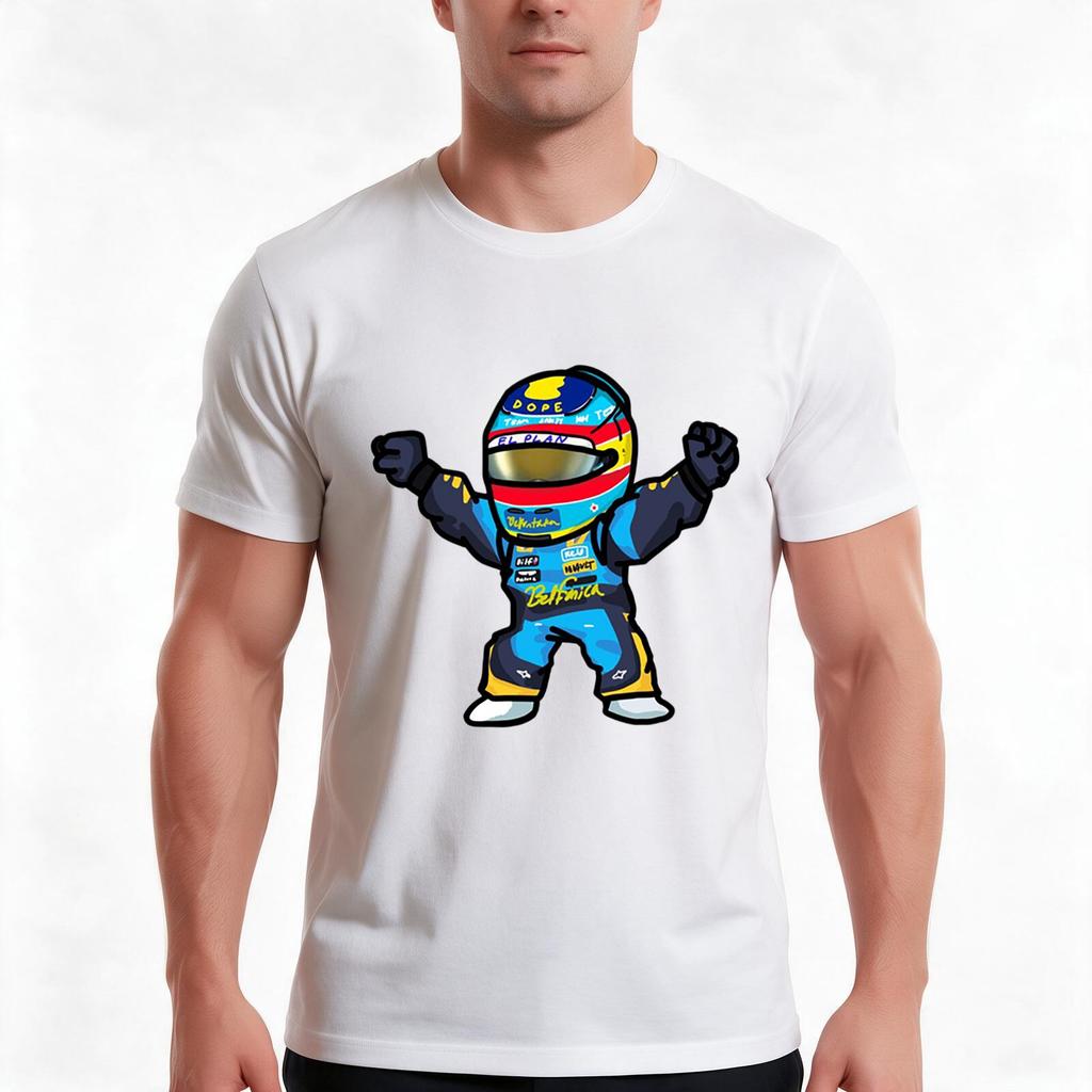 Alonso Mini Tshirt Summer Casual Cotton Tee Oversized Streetwear Tops Vintage Graphic Print Loose Fit Short Sleeve