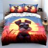 Sunset Dog Decor Set Bedding Set with 1 Duvet Cover 2 Pillowcases Single Double King Queen, Gift