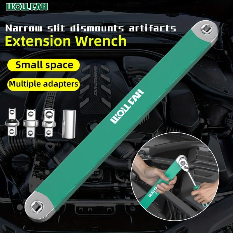 Multi-Functional Extension Wrench, 39cm/15.35inch, Ratchet Conversion, Narrow Extension, Quick Release Socket, Universal Tool for Car Maintenance