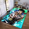 Anime Style Rug with Energetic Warrior and Lightning Effects Pattern Suitable for Use As an Anti-slip for Living Room Bedroom Sofas