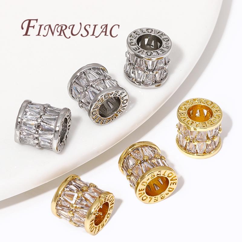 18K Gold Plated Zircon Crystal Beads,Metal Beads,Spacer Bead For Jewelry Making DIY Accessories, Separators For Bead