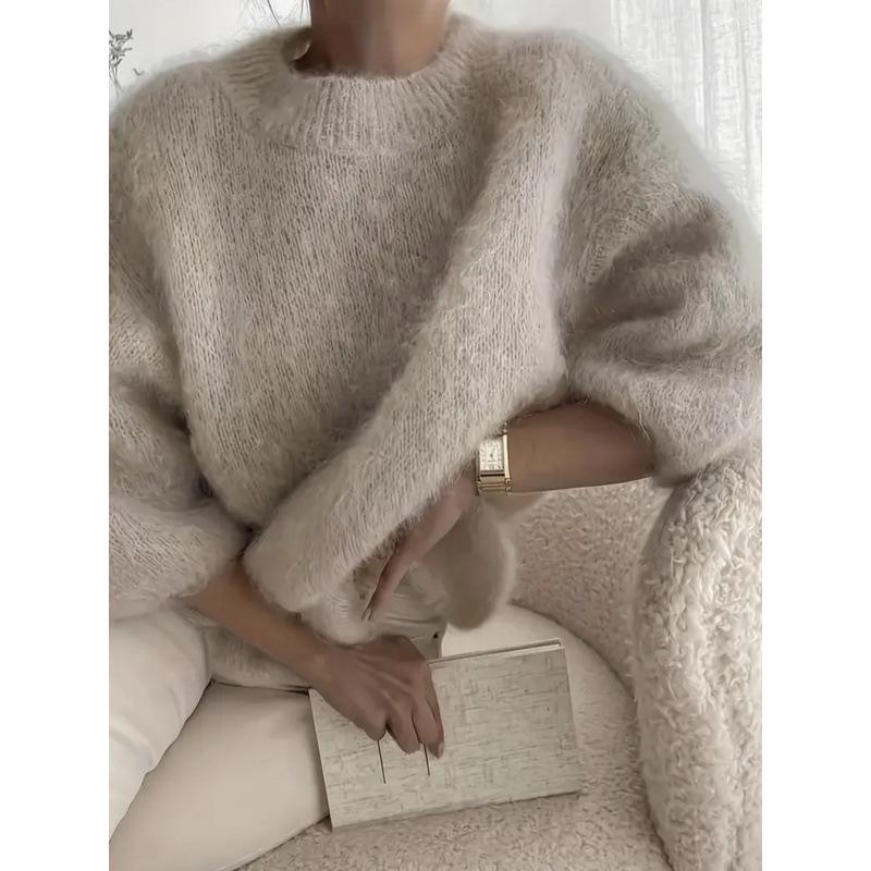 2026 Spring/Summer Women's Loose Fit Casual Plush Sweater - European & American Style