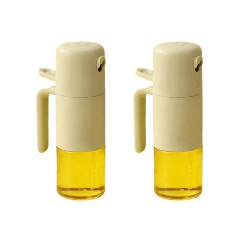 

ABJI-Household Glass Oil Kettle Outdoor Dual-Use Oil Bottle Leakage Proof Atomization Press Oil Kettle