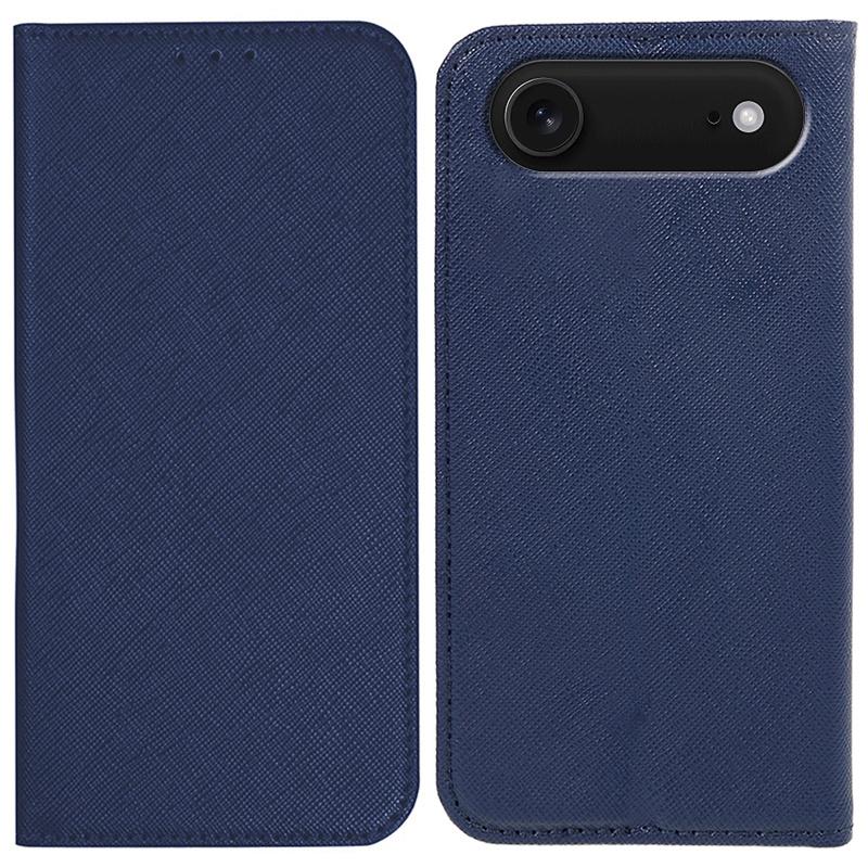 For iPhone 17 Air Case Cross Texture Leather Phone Cover Hidden Magnetic