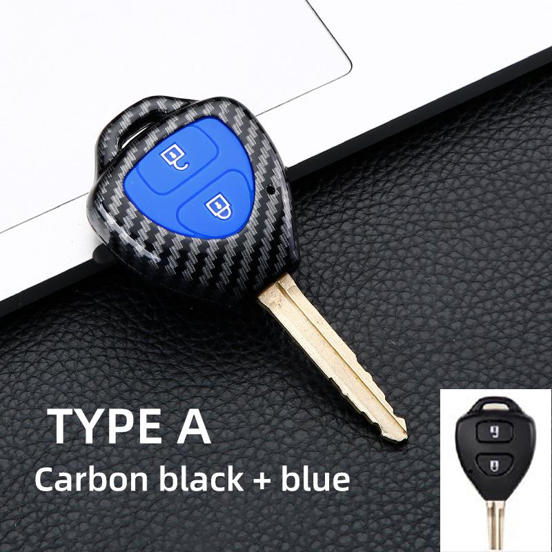 2/3/4Button Carbon Auto Key Fob Cover Case Fit For Toyota Auris Hilux Corolla Fortuner Prado Verso Camry Yaris Vitz Vios Ractis Rav4 208