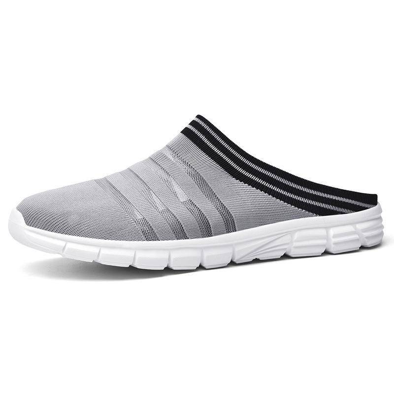 

Горячая Распродажа Новые Повседневные Дышащие Шлепанцы-половинки из Рваной Рыбы для Мужчин и Женщин Легкие Домашние Тапочки для Помещений - 46 серый