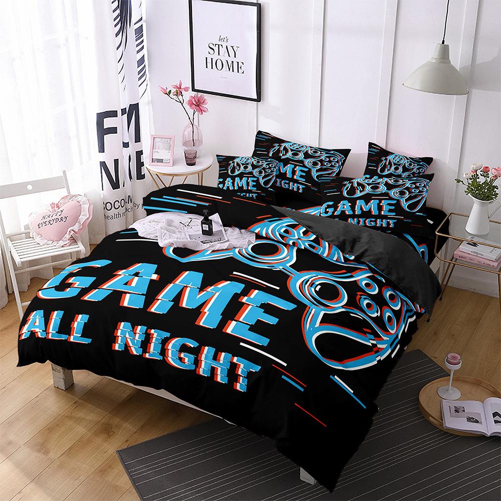 Gamepad Three-Piece Mobile Game Elements 3D Digital Printing Quilt Cover Bedding Four-Piece Set