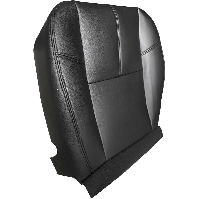 Driver or Passenger Bottom Replacement Leather Seat Cover Black Compatible with 2007 2008 2009 2010 2011 2012 2013 2014 Chevy Silverado Tahoe