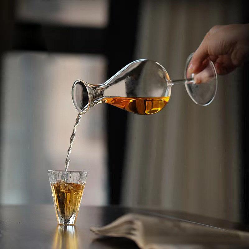 200ml Goblet Design Glass Tea Dispenser Personality Green Tea Cup Sober Tea Set Sake Dispenser Tea Set Accessories