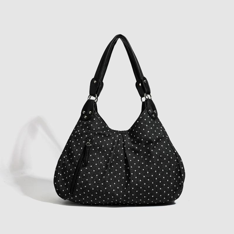 

Retro literature and art polka dot college tote bag women s new fashionable versatile large-capacity shoulder bag