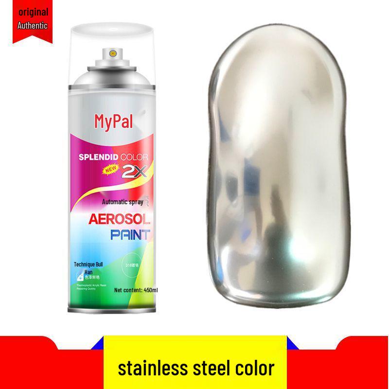 Chrome Self-Spray Stainless Steel & Rust-Proof Paint for Electroplated Metals, Galvanized Surfaces in Silver, Black, & White