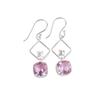 Pink Beryl Gemstone 925 Sterling Silver Jewelry Handmade Designer Earrings 1.70" EE-10-11