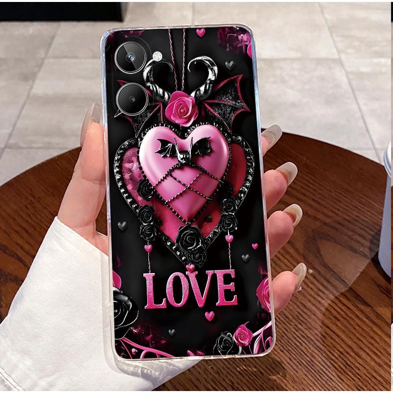 For Realme 9i 5G RMX3612 Case For Realme 10T 5G Back Cover Clear TPU Luxury Cute Love Rabbit Cartoon Funny Silicone Soft Casing