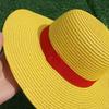 Anime One Piece Luffy Straw Hat Monkey D Luffy Adult Cosplay Weave Yellow Straw Hat Beach Hats Halloween Party Costume Prop