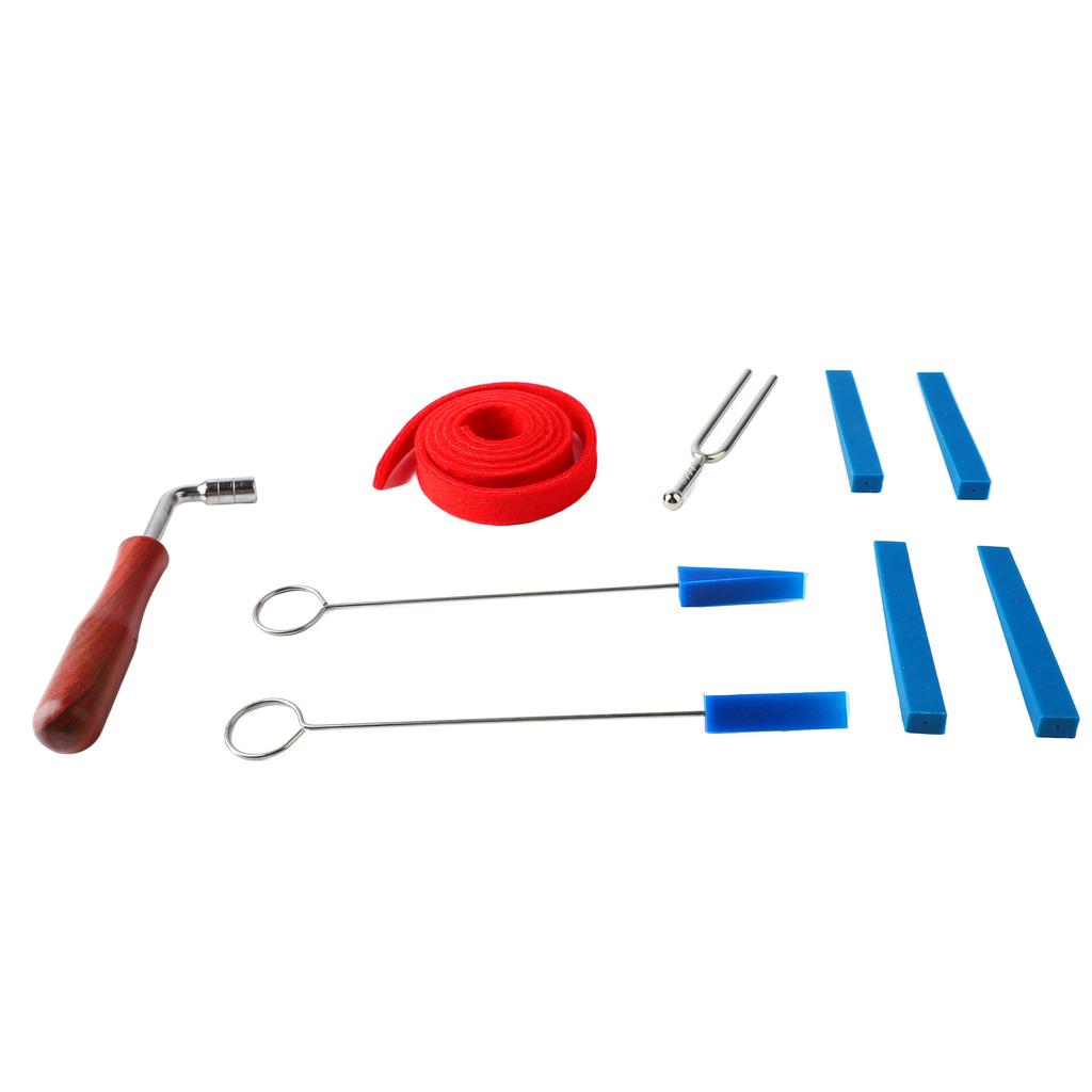 Piano Tuning Tool Set Tuning Wrench Fork Rubber Mute Wool Felt Temperament Strip Piano Tuner Kit