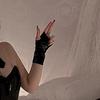 Erotic Patent Leather Leaky Finger Short Gloves Halloween Gloves Cosplay Costume Punk Style Performance Gloves
