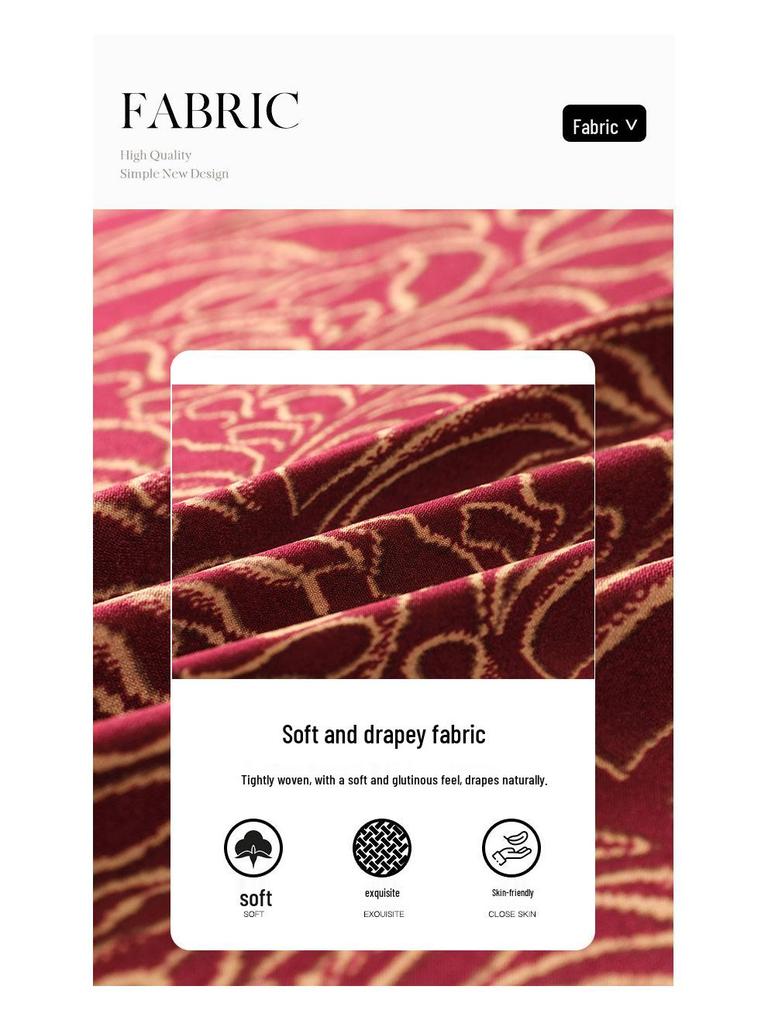 2025 Summer Floral Drapey Mid-Sleeve Plus Size Versatile Women's Clothing