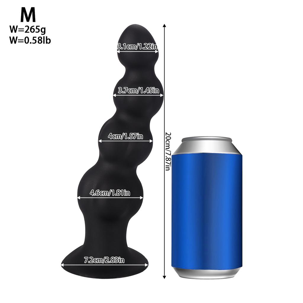 Liquid Silicone Anal Beads for Men & Women - Flexible Textured Butt Plug, Stretching Trainer Kit, Adult Sex Toys