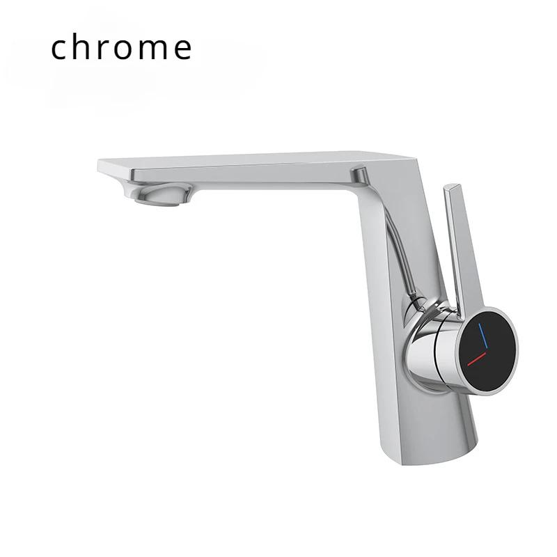 Gunmetal Brass Bathroom Basin Faucet Deck Mounted Hot And Cold Water Mixer Tap