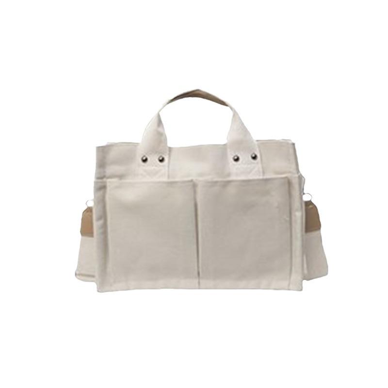 2024 Multi-Layer Color Block Canvas Crossbody Tote Bag for Mommies