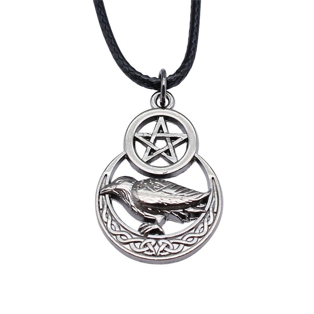 Star Pendant Necklace Vintage Minimalist Moon Sun Charms Cosmic Jewelry With 45cm Leather Chain