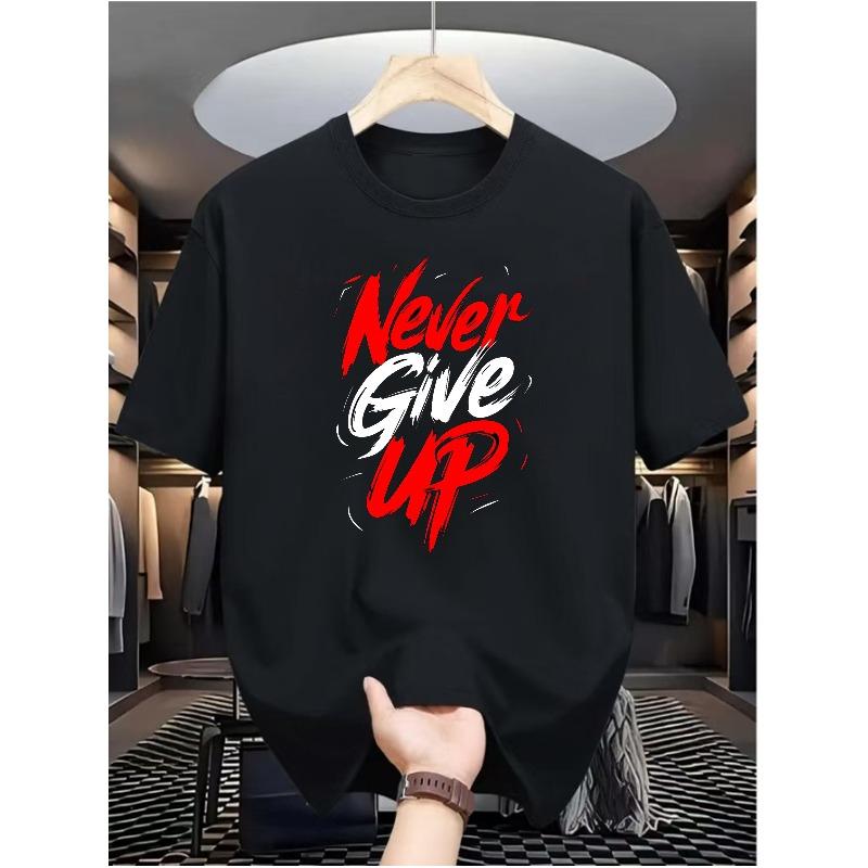 

Men S Casual Digital Print T-Shirt, Round Neck, Short Sleeves, Street Hip-Hop Style, Summer European And American Fashion Trend, Sporty Vibe 4XL чорний