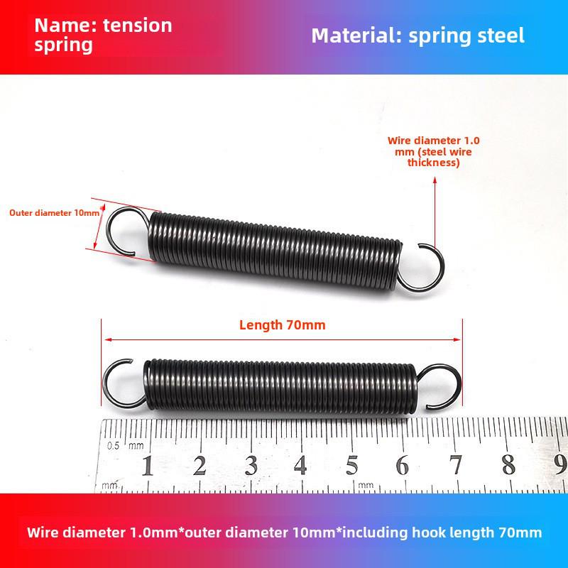 1.0mm Yellow Spring Steel Tension Spring with Hook Clamp for Mop Brake Binding Machine