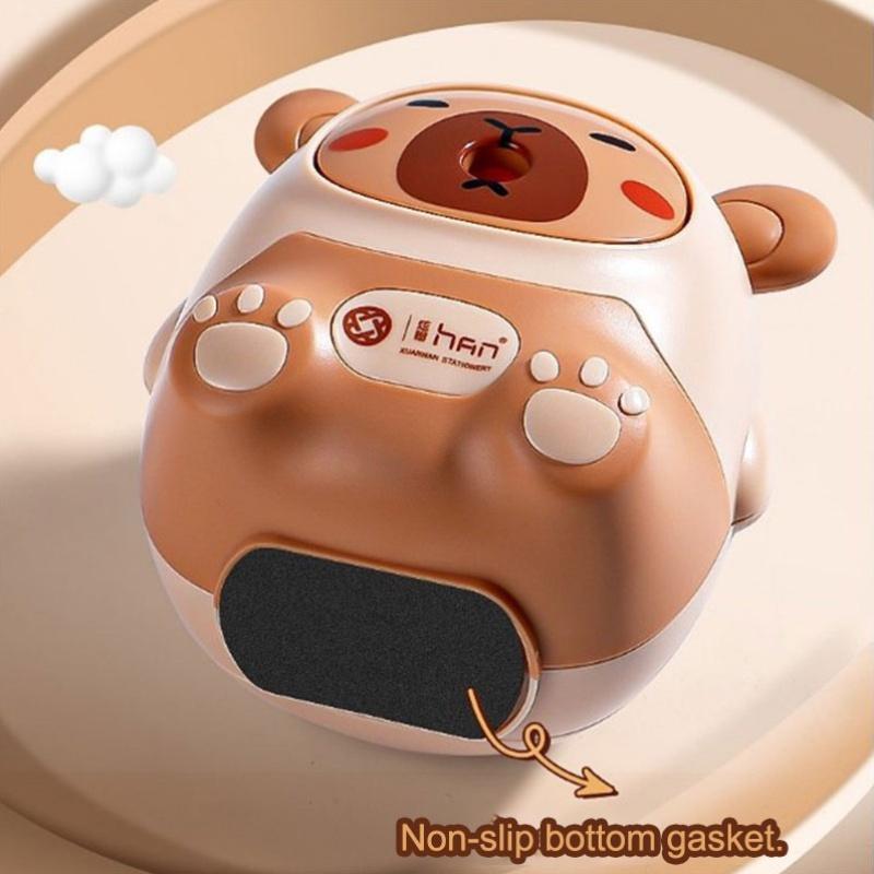 Capybara Kawaii Manual Pencil Sharpener, No Electricity Required, Desk Stationery Accessory for Office and School, Cute Animal Design